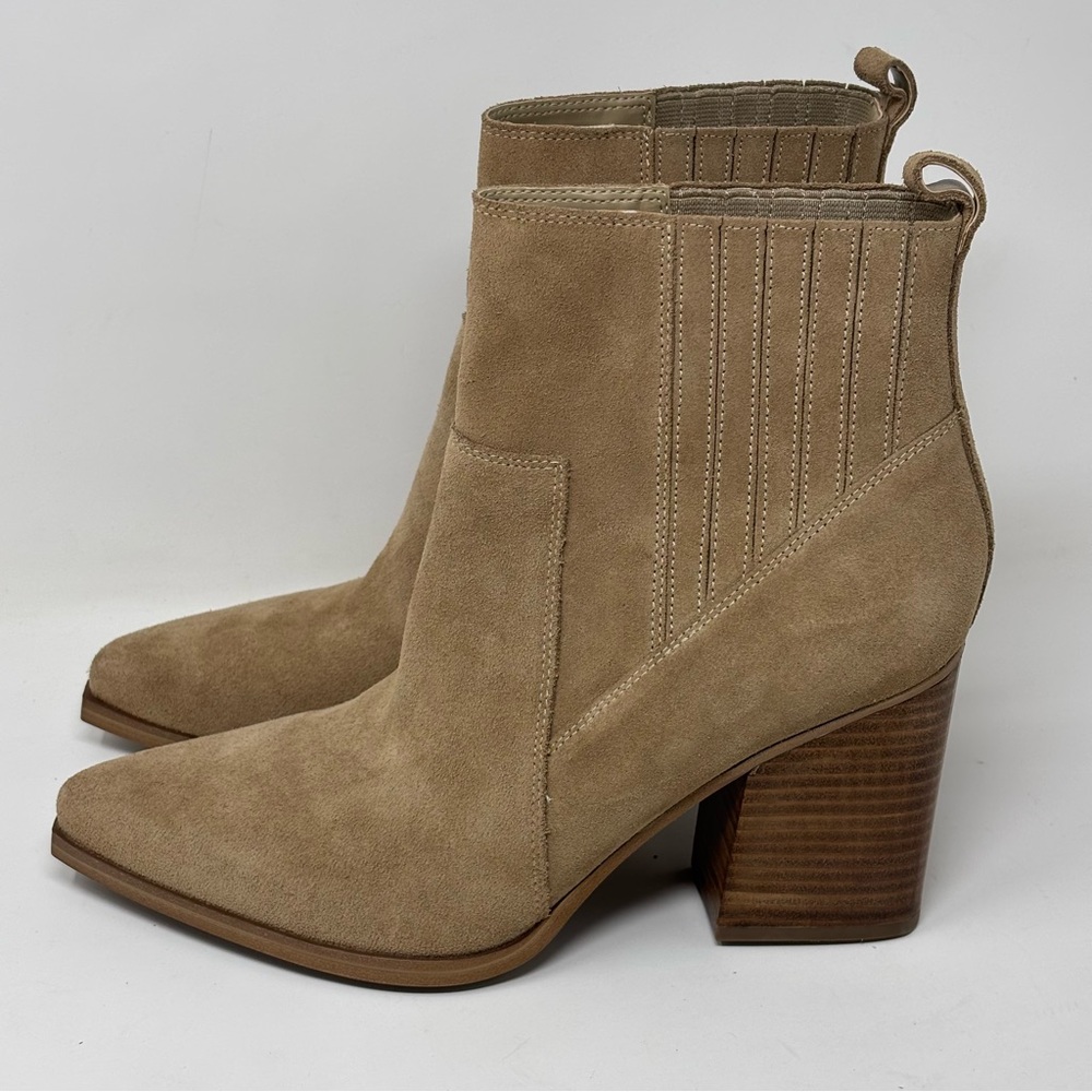 Marc Fisher Marcela Pointy Toe Dress Booties Tan Size 11 NWOT - Picture 2 of 11